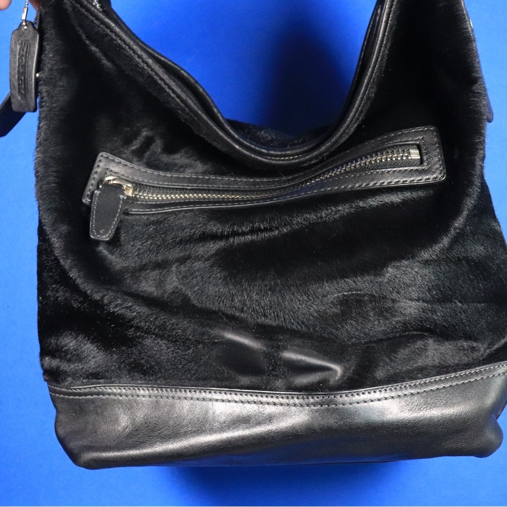 RARE Coach Legacy Black Calf Hair and Leather Duffle Bag Style 21158 - Picture 10 of 14